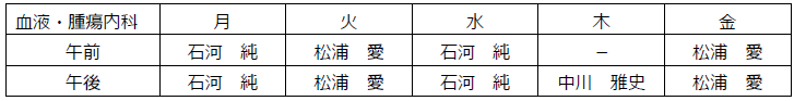 外来診察予定表