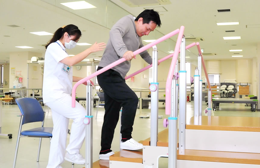 階段を歩く練習